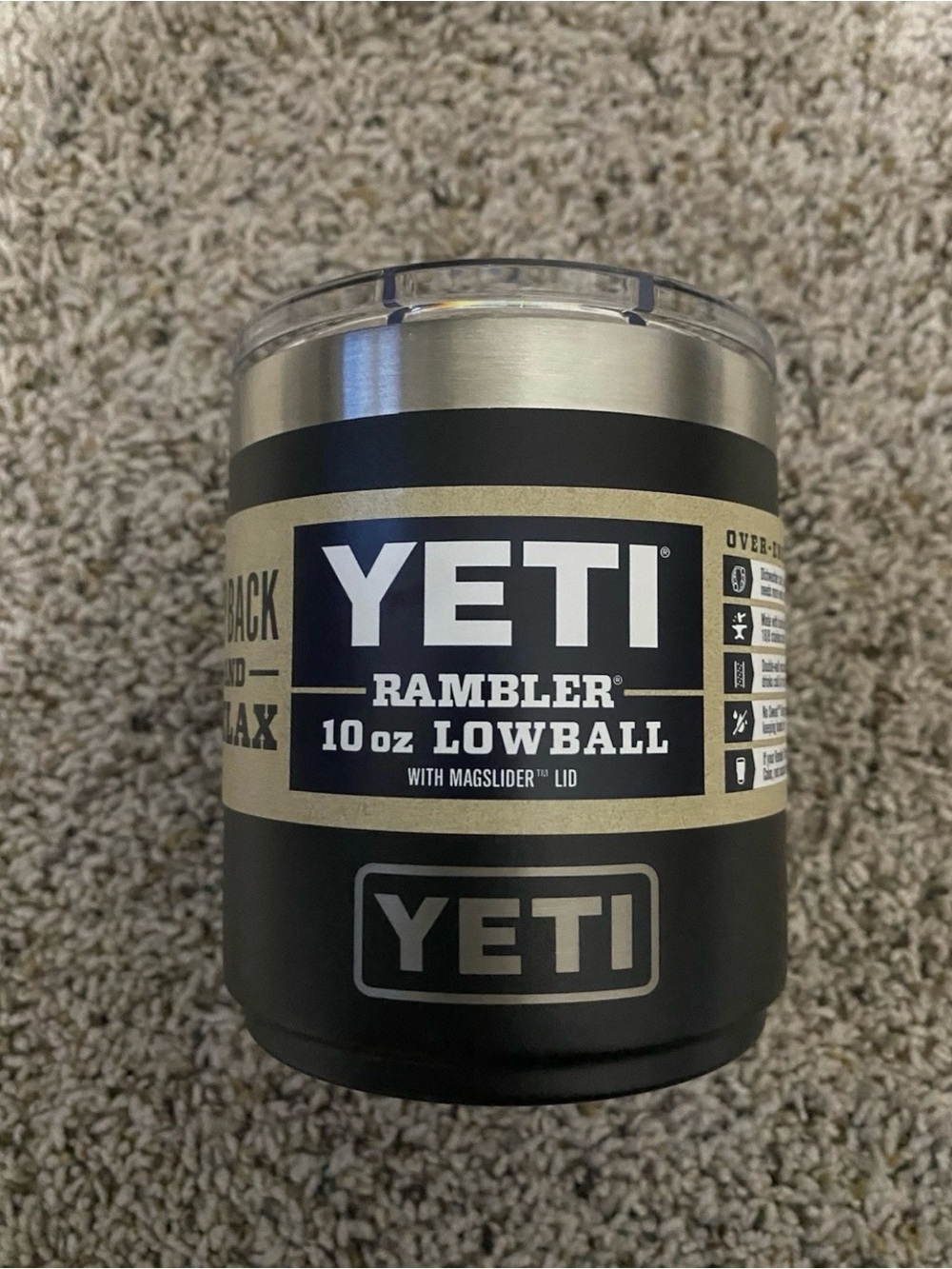 Yeti Rambler 10oz Lowball - Black and Stainless Steel